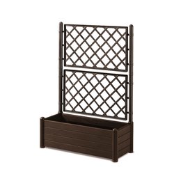 Fioriera con grigliato ITALIA Marrone moka (100x43x145 cm) 80036