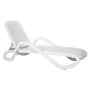 Lettino Da Spiaggia GRAND SOLEIL - In Polipropilene Bianco, Made In Italy, 147x64x89 Cm - Foto 4