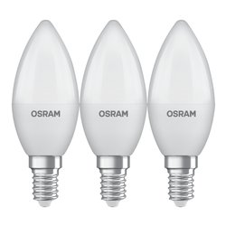 Osram Set lampadine led (3 pz) candela E14 (4,9W) , luce calda BASE CLASSIC B