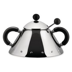 Alessi Zuccheriera Inox (200ml) Cromo lucido e Nero 9097B