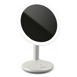 Specchio trucco con luci LED e telaio in ferro Ø 26 cm argento e bianco  Savoie