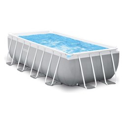 Intex Piscina con pompa filtro (400x200x100cm) per 4 - 5 persone PRISMA Grigio 26788