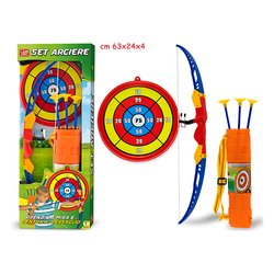 gioco per bambini giocattolo set arciere con bersaglio arco frecce play out