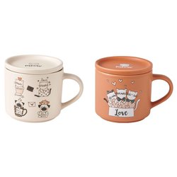 Set tazze mug 2pz Cagnolini Beige e Tortora D. 10 x h. 9 cm 350ml 52286