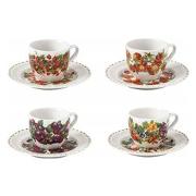 Set tazzine caffè 6pz LA TERRA DEL SOLE con piattino e supporto Multicolor  assortito 90ml 18738