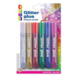 Colla glitter Penna Colori assortiti metal 6 tubetti 10,5 ml 05882