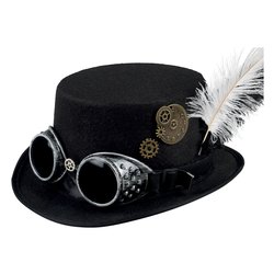 Home - cappelli - CARNEVALE - CILINDRO FELTRO NERO - 397/201589 - MOM 