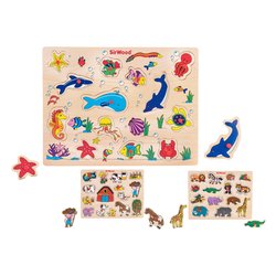 Sir Wood Puzzle Legno 26 pz - articolo assortito 1 pz - Globo - Legnoland -  Puzzle in legno - Giocattoli