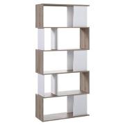 LIBRERIA ALTA A 5 RIPIANI ANTE SCORR. 120X35CM H191CM BIANCO/ROVERE - TETRIS