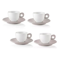 Set di tazzine da caffè nere e amp; Ceramica Bianca (12 pz)