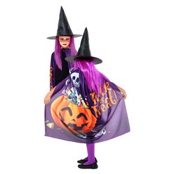 Costume Halloween Strega alla moda Rosa Bambina