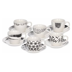 Servizio da caffè 6 tazzine vintage con piattino Set tazze in Acciaio Inox  18/10