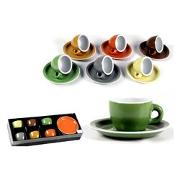 Set tazzine caffè 6pz MAGIC con piattino Colori assortiti Art.3