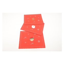 Tovaglietta 40 X 30 Cm Forma Rettangolare In Tessuto Rosso San