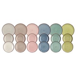 Servizio Piatti Tognana Poivre Per 6 Persone - 18 Pezzi In Porcellana Multicolor, Design Moderno - Foto 6