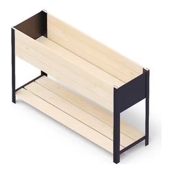 Fioriera rettangolare alta (118x36x72 cm) Modern Box High UPYARD Natural e Nero 0529