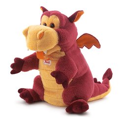 Trudi Peluche Marionetta Drago (12x12x9cm) PUPPETS Bordeaux e Giallo TUD81000